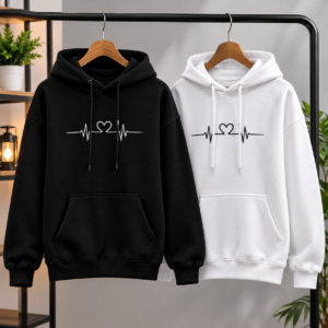 Heartbeat Hoodie Midnight Vibe Printed Hoodie